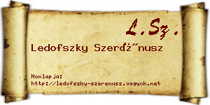 Ledofszky Szerénusz névjegykártya